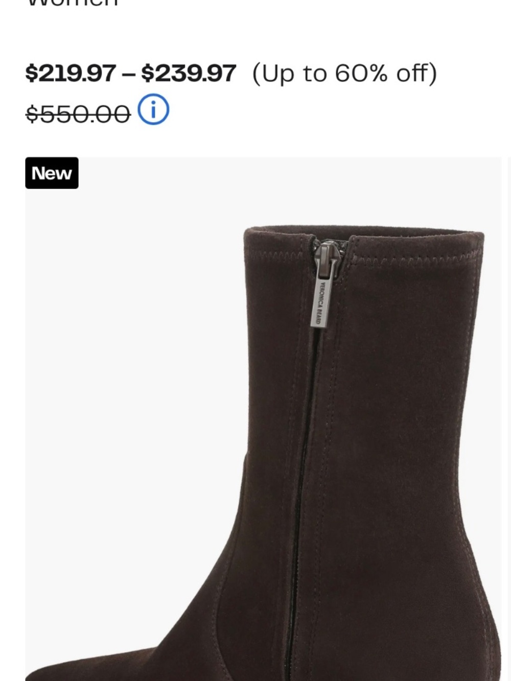 NIB Veronica Beard Lisa 45 Stretch Kitten Heel Bootie Expresso Suede Sz 9.5 - Picture 2 of 13